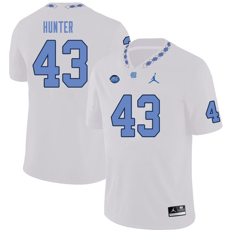 Men #43 Braden Hunter North Carolina Tar Heels College Football Jerseys Sale-White